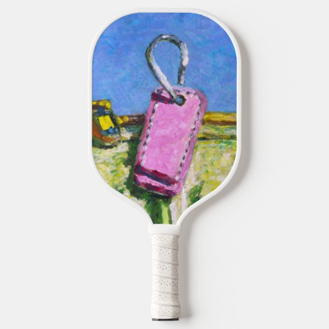 Raquette De Pickleball Étiquette rose (Recto)