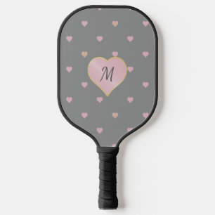 Raquette De Pickleball Étoiles dans les coeurs sur gris