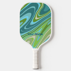 Raquette De Pickleball Étui de téléphone abstrait bleu et vert coloré