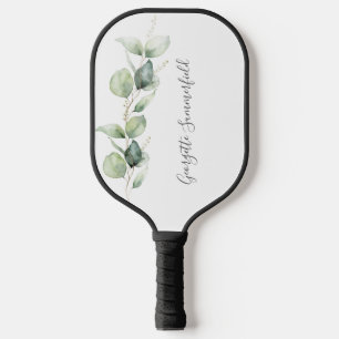 Raquette De Pickleball Eucalyptus Minimaliste Personnalisé Script