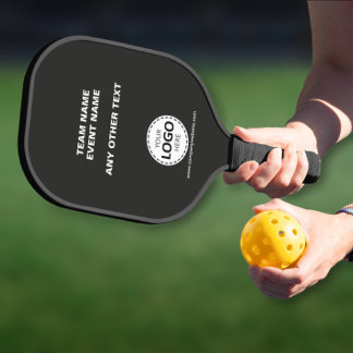 Raquette De Pickleball Événement d'équipe de logo personnalisé noir