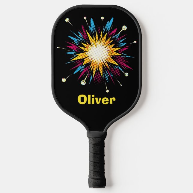 Raquette De Pickleball Explosion de bande dessinée rétro pop art (Recto)