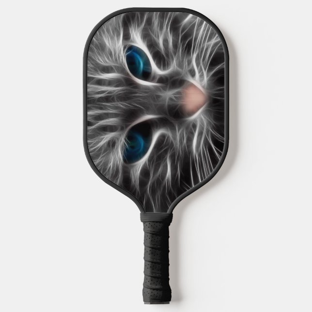 Raquette De Pickleball Face de chat bleu magnifique (Recto)