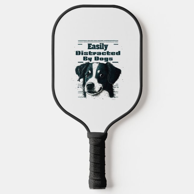 Raquette De Pickleball Facilement Distrait Par Les Chiens (Recto)