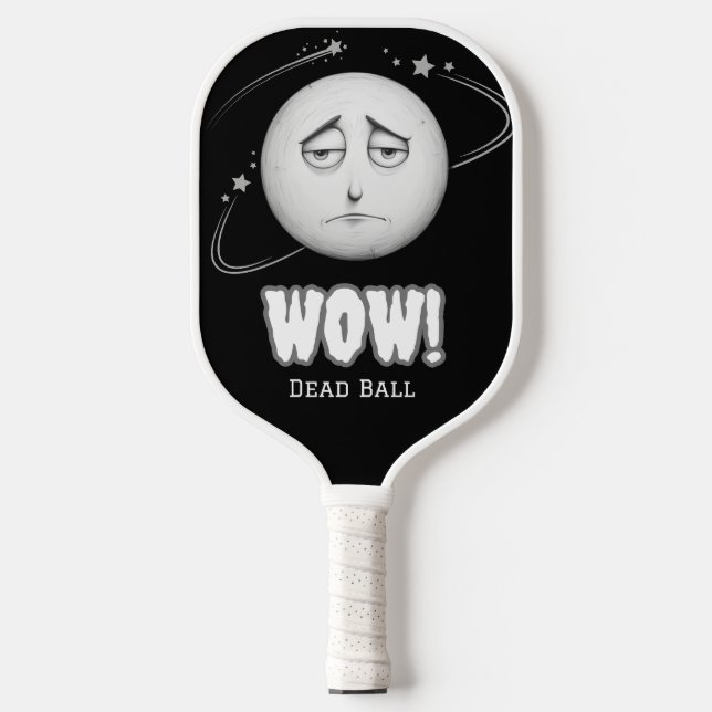 Raquette De Pickleball Fantaisie noir et blanc visage Lune (Recto)