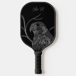 Raquette De Pickleball Faucon pèlerin dans les branches de l'arbre avec é