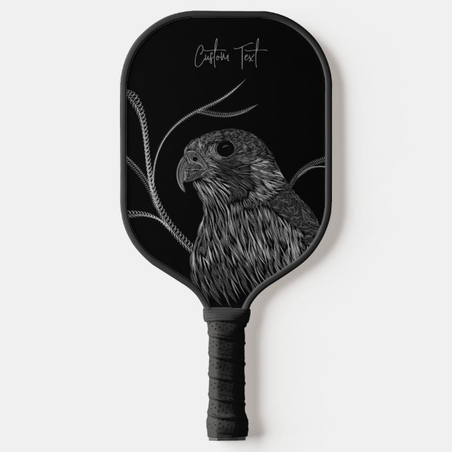 Raquette De Pickleball Faucon pèlerin dans les branches de l'arbre avec é (Recto)