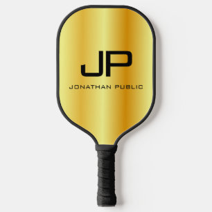 Raquette De Pickleball Faux Gold Deux côtés Monogramme Élégant Modèle