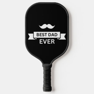Raquette De Pickleball Fête des Pères MEILLEUR PÈRE JAMAIS Typo avec Mous