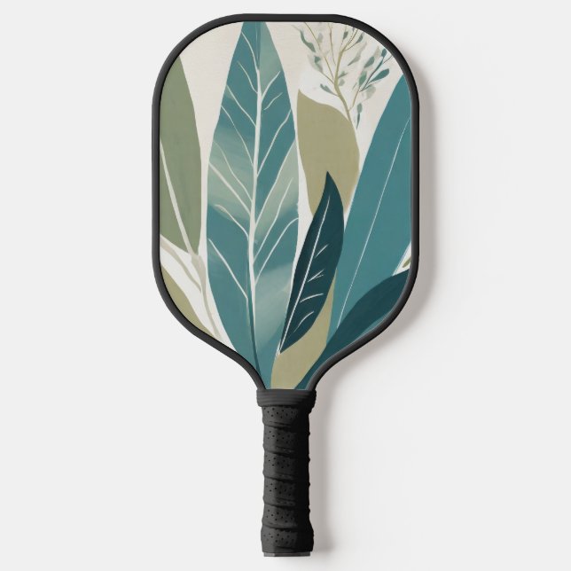 Raquette De Pickleball Feuilles assaillis dans les tons verts (Recto)