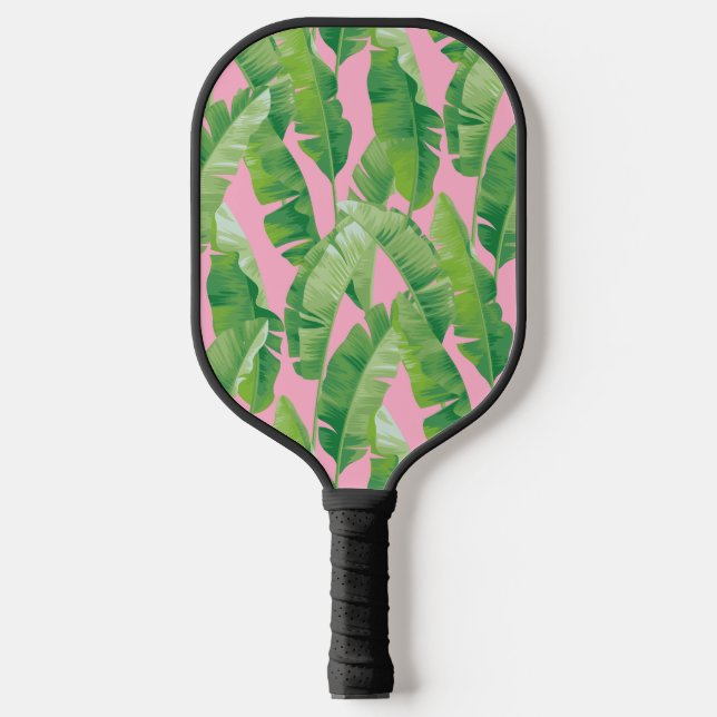 Raquette De Pickleball Feuilles de bananes roses (Recto)