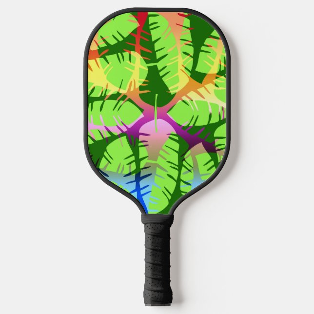 RAQUETTE DE PICKLEBALL FEUILLES DE BANANIER ABSTRAITES BOTANIQUES (Recto)