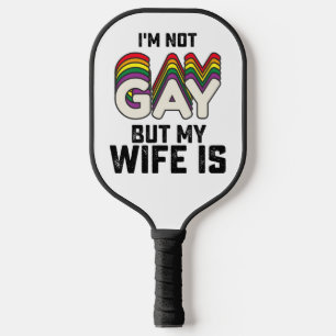 Raquette De Pickleball Fierté LGBT Je ne suis pas gay mais ma femme est