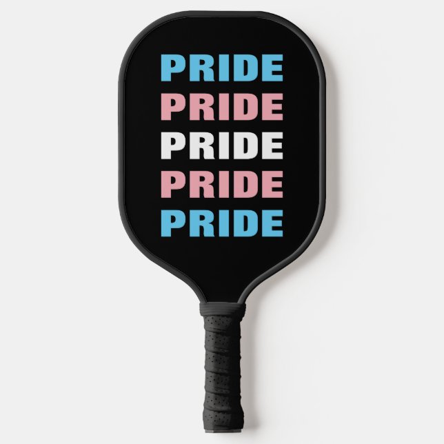 Raquette De Pickleball Fierté transgenre LGBTQ - Texte répété personnalis (Recto)