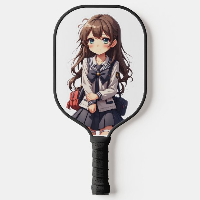 Raquette De Pickleball Fille de l'école d'anime japonaise (Recto)