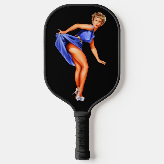 RAQUETTE DE PICKLEBALL FILLE PIN-UP RÉTRO (Recto)