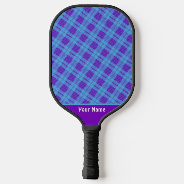 Raquette De Pickleball Fitness mignonne Purple À damiers Pickleball Paddl (Verso)