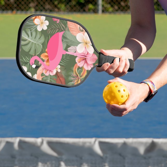 Raquette De Pickleball Flamant Rose Fleur Tropicale (Insitu)
