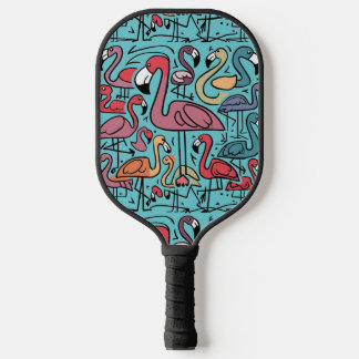 Raquette De Pickleball Flamants roses rose coloré cool Abstraits