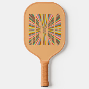 Raquette De Pickleball Flambée Colorée De Mots Rétro Frappes Pickleball P