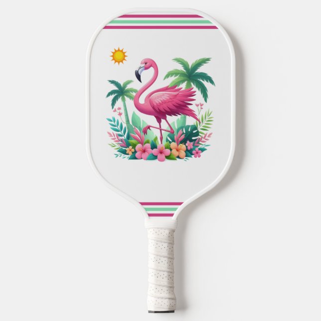Raquette De Pickleball Flamingo rose tropicale/Floride (Recto)