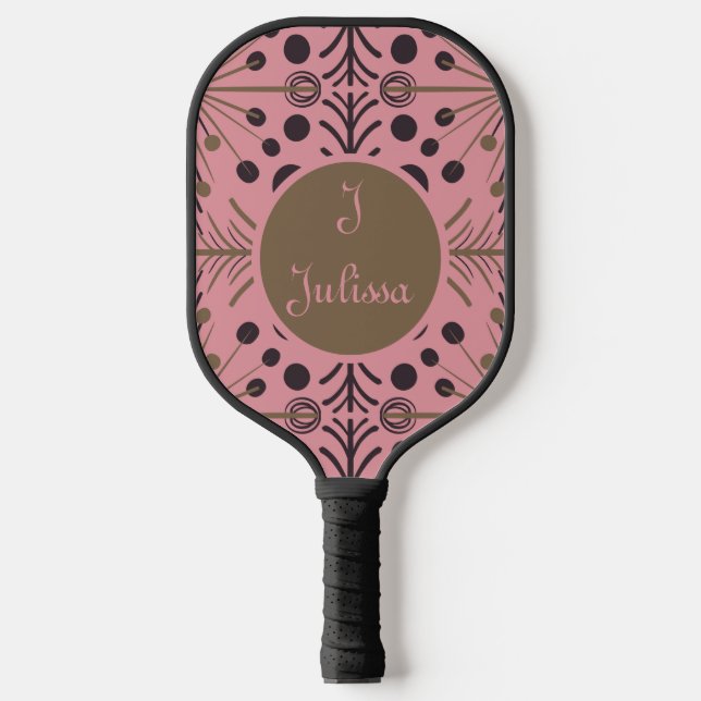 Raquette De Pickleball Flèche géométrique Boho rose personnalisé (Recto)