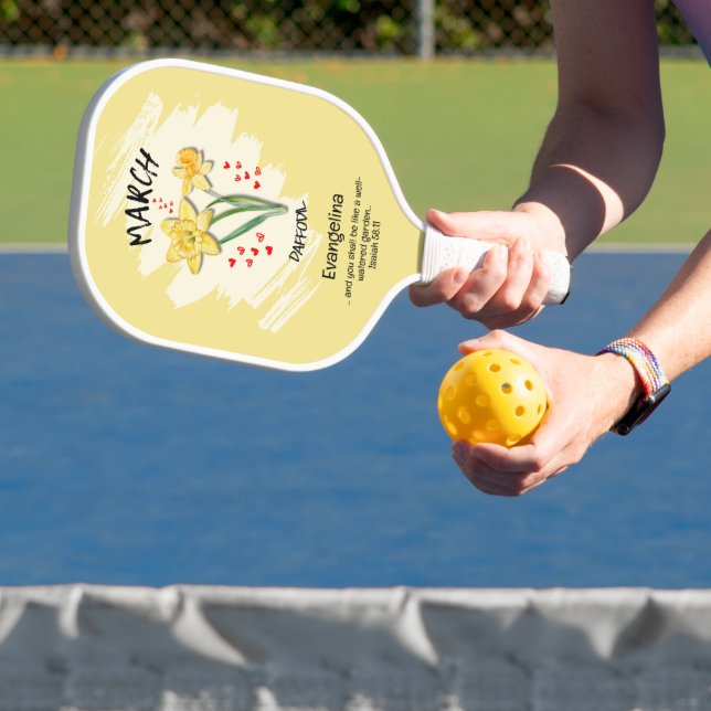 Raquette De Pickleball Fleur de naissance de mars chrétien Jonquille (Insitu)