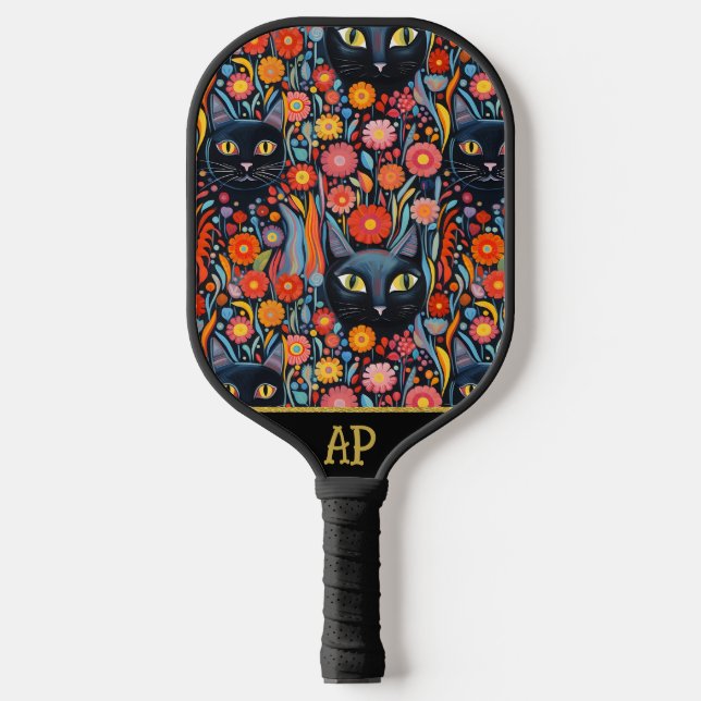 Raquette De Pickleball *~* Fleur Whimsical Quirky Cat AP68 PHOTO 4 (Recto)