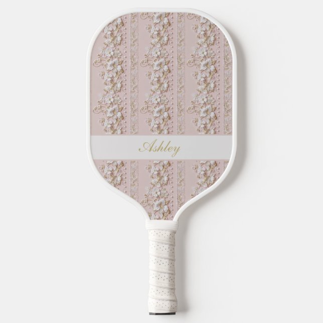 Raquette de Pickleball Fleurie Rose Vintage (Recto)