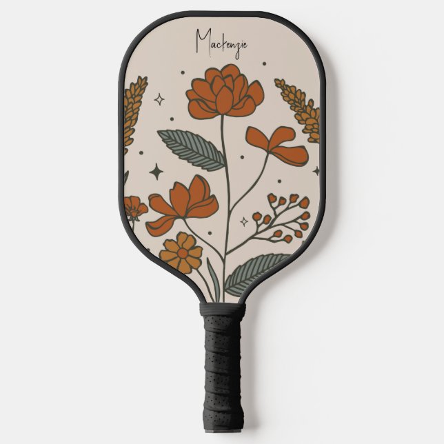Raquette De Pickleball Fleurs Boho Pickleball Personnalisé Paddle (Recto)
