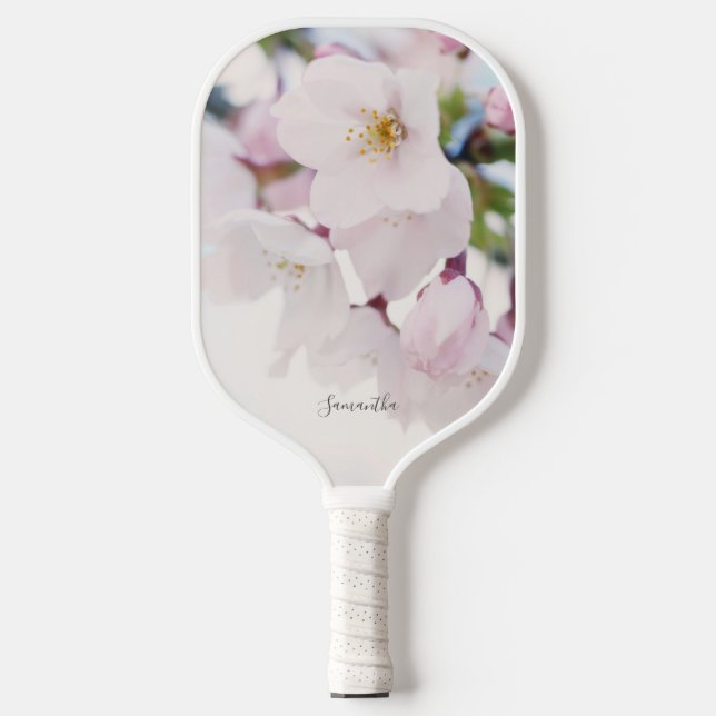 Raquette De Pickleball Fleurs de cerisier blanc Floral Personnalisé (Recto)