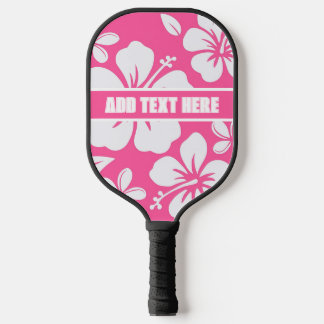 Raquette De Pickleball Fleurs de plage rose tropicale
