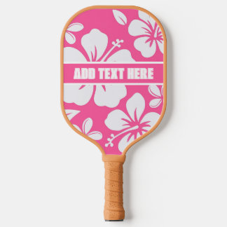 Raquette De Pickleball Fleurs de plage rose tropicale
