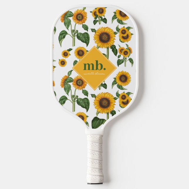 Raquette De Pickleball Fleurs de soleil Botanique Foliage Vert (Recto)