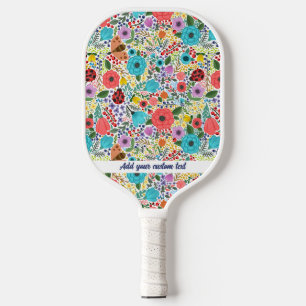 Raquette De Pickleball Fleurs et Motif Ladybugs Ajouter un texte personna