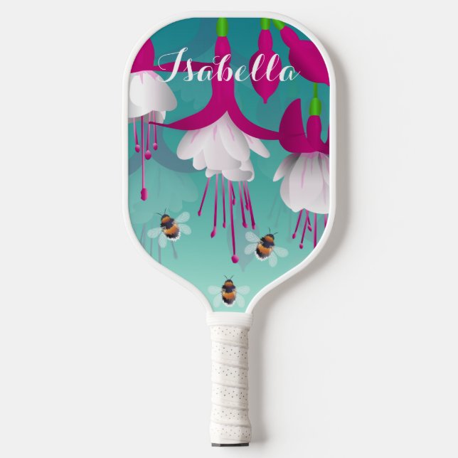 Raquette De Pickleball Fleurs Fuchsia (Recto)