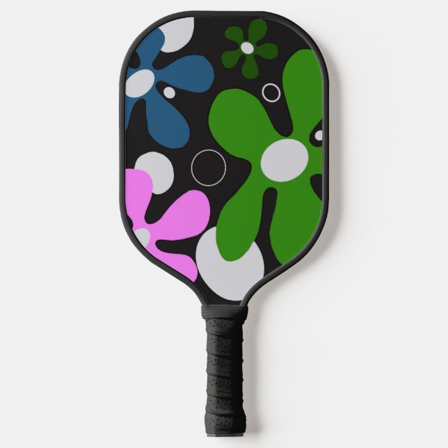 Raquette De Pickleball Fleurs funky sur pagaie à pickleball (Recto)