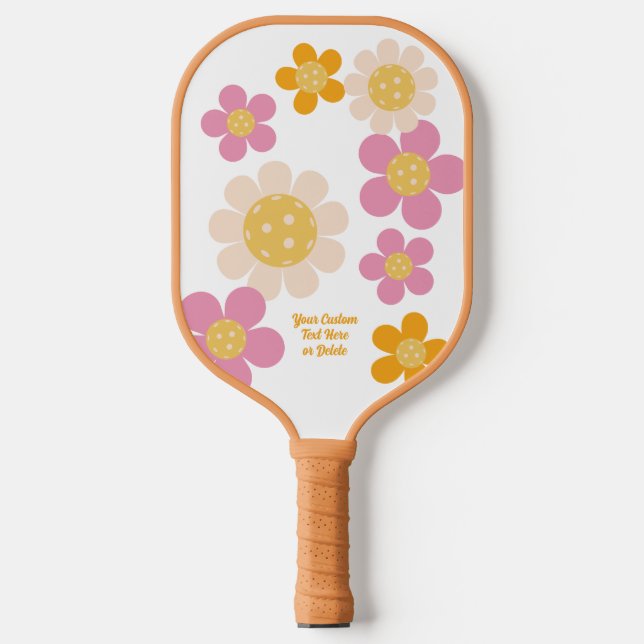 Raquette De Pickleball Fleurs orange rose super personnalisées (Recto)