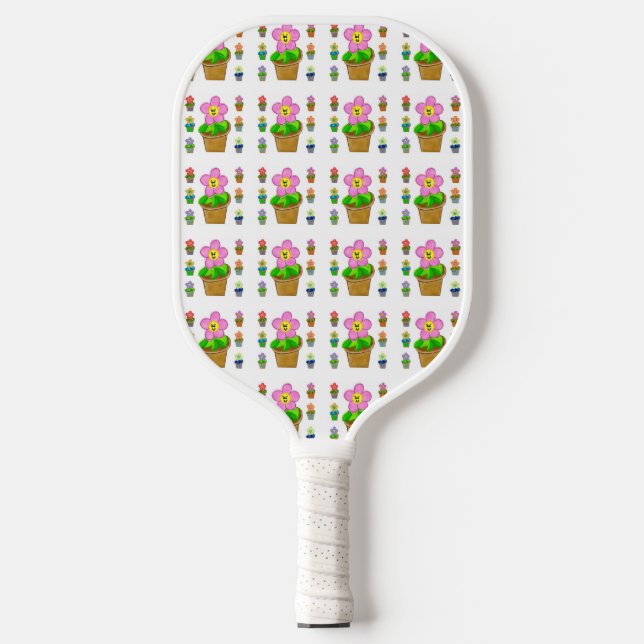 Raquette De Pickleball Fleurs Posées Rosy mignonnes Motif répétitif (Recto)