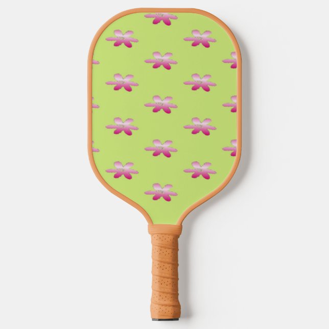 Raquette De Pickleball Fleurs rouges en vert (Recto)