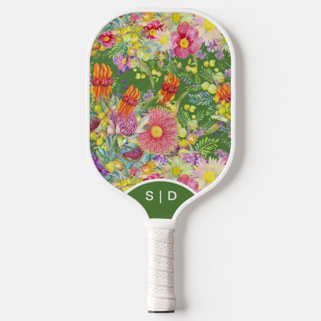 Raquette De Pickleball Fleurs sauvages australiens personnalisés (Recto)