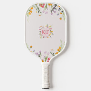 Raquette De Pickleball Fleurs sauvages Monogramme Pickleball Paddle