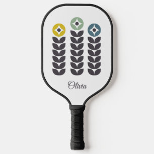 Raquette De Pickleball Fleurs scandinaves Abstraites et colorées