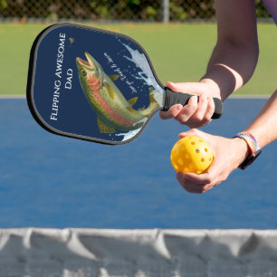 Raquette De Pickleball Flippant Papa Awesome Truite arc-en-ciel Pêche à l