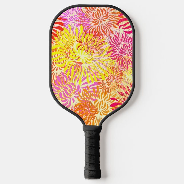 Raquette De Pickleball Floral coloré (Recto)