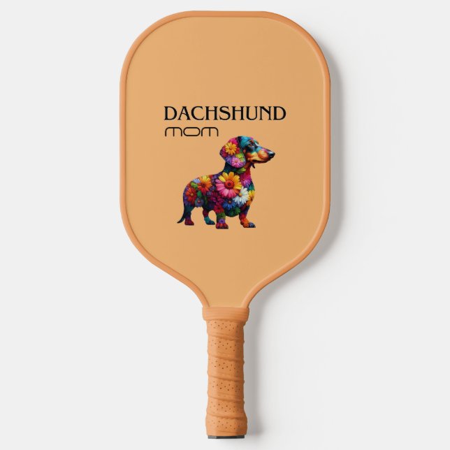 Raquette De Pickleball Floral Dachshund Maman Paddle (Recto)