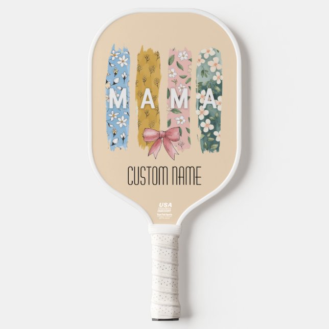 Raquette De Pickleball Floral “MAMA” Custom Name (Recto)