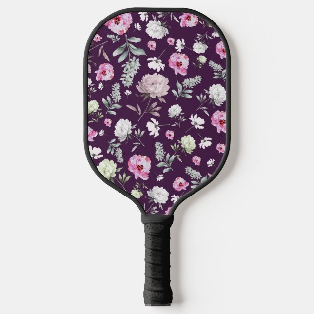 Raquette De Pickleball Floral pourpre (Recto)