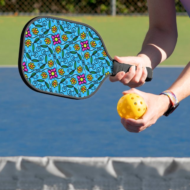 Raquette de pickleball florale abstraite (Insitu)