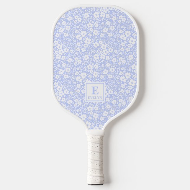 Raquette de pickleball florale bleue (Recto)